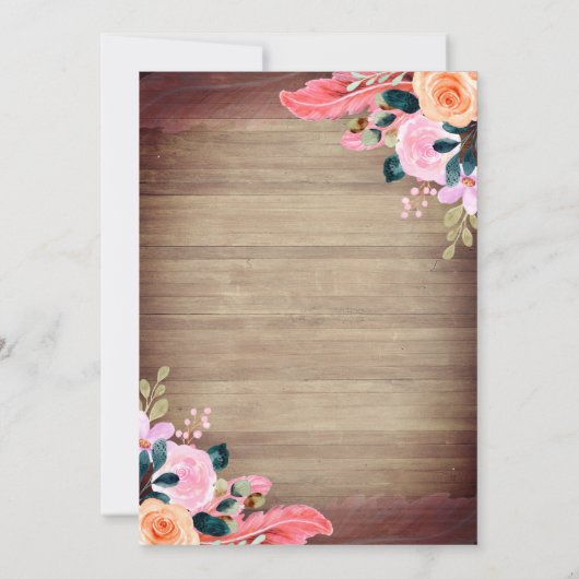 ティアラ、フローラフェザーウッドキンセニェラ 招待状 (裏面)