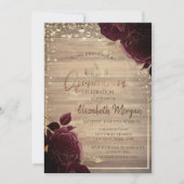 ティアラ、ライト、ウッドブルゴーニュバラクインセアニラ 招待状 (正面)