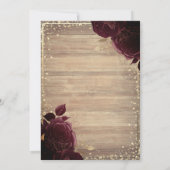 ティアラ、ライト、ウッドブルゴーニュバラクインセアニラ 招待状 (裏面)