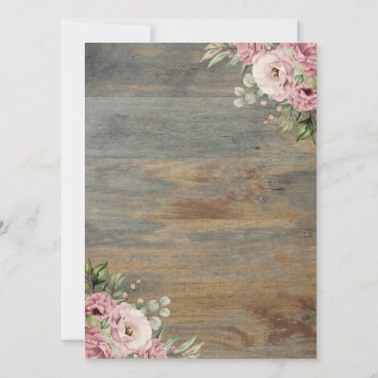 ティアラ、ライト、ウッド金ゴールドフレーム、フラワーカーニーチェニェラ 招待状 (裏面)