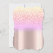 ティアラ, ローズゴールド スイート 40th オンブレ グリッター ボケ 招待状 (裏面)