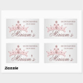 ティアラ、真珠、ハート形の宝石キンセアニェラ 長方形シール (シート)