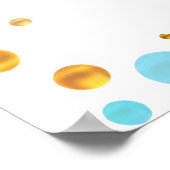 ティアラ、風船＆ゴールドの飾り紙 15歳の誕生日 ポスター (角)