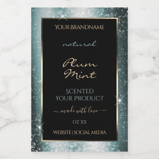 ティアリッシュ金属スパークルグリッターフレーム製品ラベル フードラベル (シングルラベル)