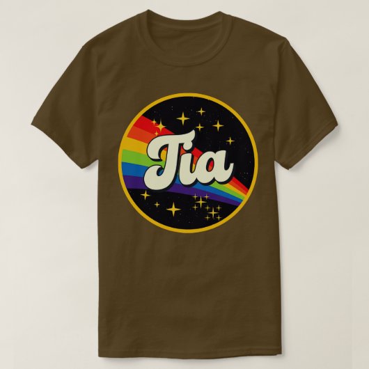 ティアレインボーイン宇宙ヴィンテージスタイル Tシャツ (デザイン正面)