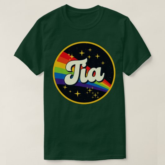 ティアレインボーイン宇宙ヴィンテージスタイル Tシャツ (デザイン正面)
