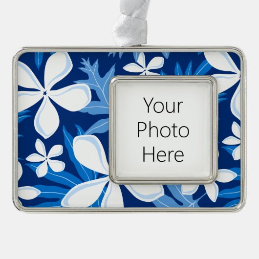 ティアレ（青） シルバープレートフレームオーナメント (正面)