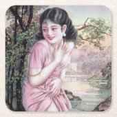 ティアーズインストリームオアシスバイシャンハイ中国ガール スクエアペーパーコースター (正面)