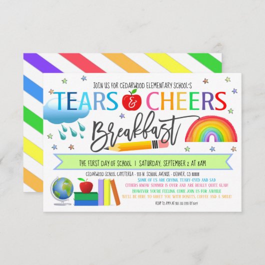 ティアーズ&応援ブレックファースト招待状 招待状 (正面/裏面)