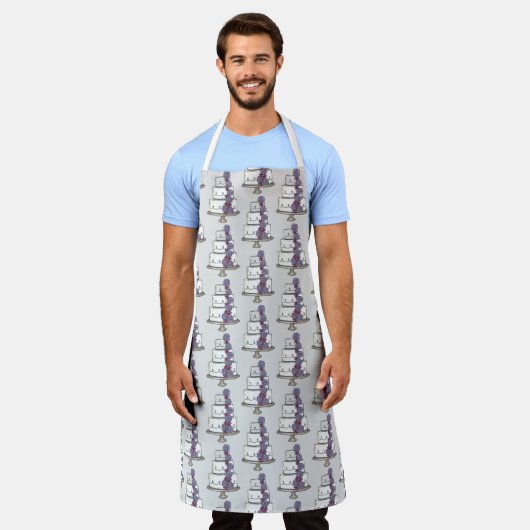 ティアードウェディングケーキデコレーションバッカリー パティシエ エプロン (着用した状態)