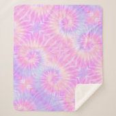 ティイェパステルレインボースパイラルヒッピー絞り染め シェルパブランケット (正面)