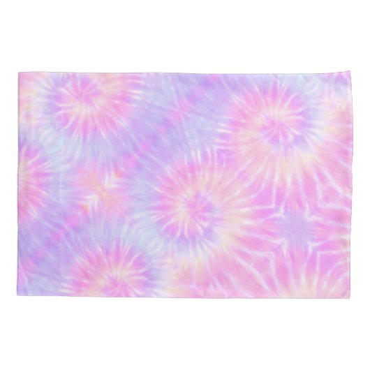 ティイェパステルレインボースパイラルヒッピー絞り染め 枕カバー (裏面)