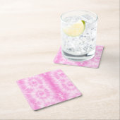 ティイェピンクスパイラルヒッピー絞り染め スクエアペーパーコースター (インサイチュ)