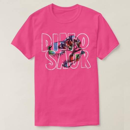 ティイェー恐竜の骨格ヴィンテージ恐竜のパターン  Tシャツ (デザイン正面)