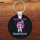 ティイックタイグスクラッシュ男の重量挙げボディービルディン キーホルダー (正面)