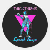 ティイックタイグスクラッシュ男の重量挙げボディービルディン ラウンドシール (正面)