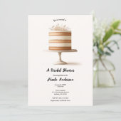 ティエエレガントホワイトフローラケーキブライダルシャワー 招待状 (スタンド正面)