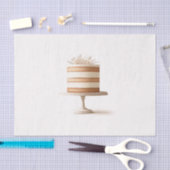 ティエエレガントホワイトフローラ結婚ズケーキベーカリー 薄葉紙 (クラフト)