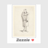 ティエポロ – オーバーを着た男の風刺画 シール (シート)