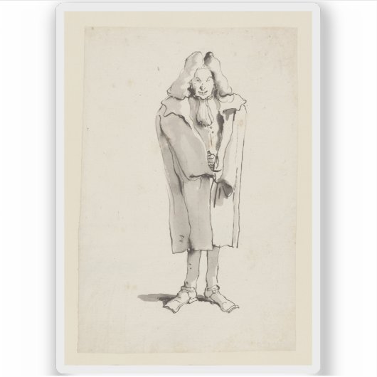 ティエポロ – オーバーを着た男の風刺画 シール (正面)