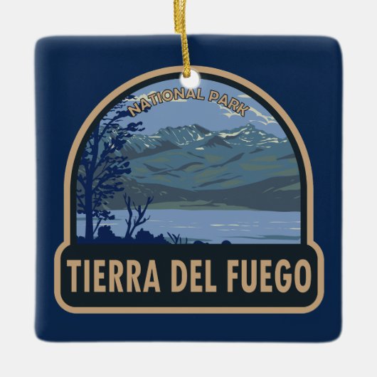 ティエラデルフエゴナショナルパークアルゼンチンヴィンテージ セラミックオーナメント (正面)