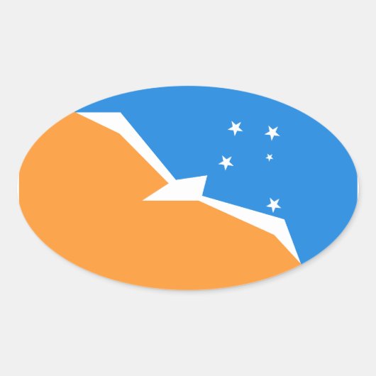 ティエラデルフエゴ国旗。アルゼンチン,パタゴニア 楕円形シール (正面)