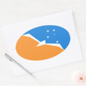 ティエラデルフエゴ国旗。アルゼンチン,パタゴニア 楕円形シール (封筒)