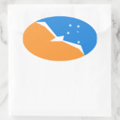 ティエラデルフエゴ国旗。アルゼンチン,パタゴニア 楕円形シール (バッグ)