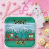 ティエル・メリー・クリスマス・トレイン ペーパープレート (パーティー)