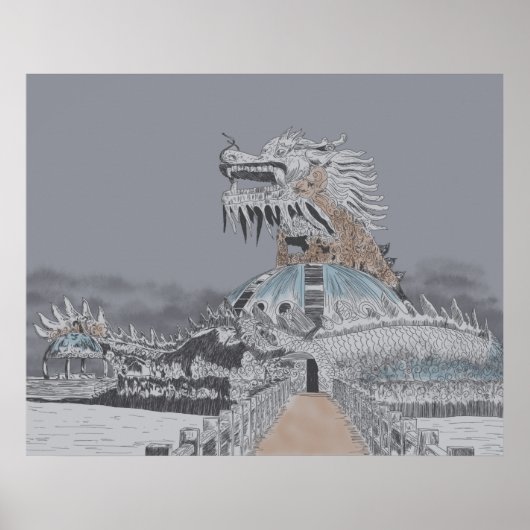 ティエン湖の廃棄されたウォーターパークのイラスト ポスター (正面)