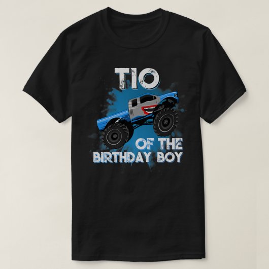 ティオオブザ誕生日ボーイモンスタートラック誕生日パー Tシャツ (デザイン正面)