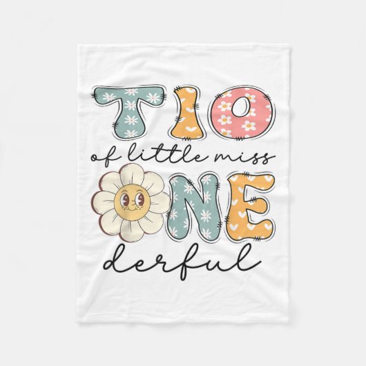 ティオ・オブ・リトル恋しく思・オネダーフル1歳の誕生日ガール・ダイ フリースブランケット (正面)