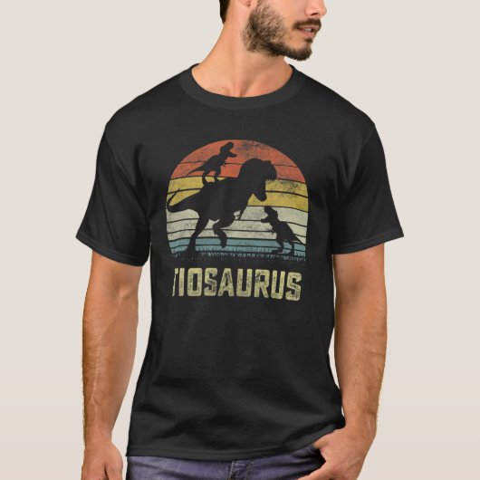 ティオSaurus Tレックス恐竜Tio 2キッズファミリーマッチ Tシャツ (正面)
