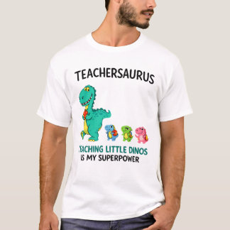 ティカサウルスの先生ユーモアと小さな恐竜 Tシャツ
