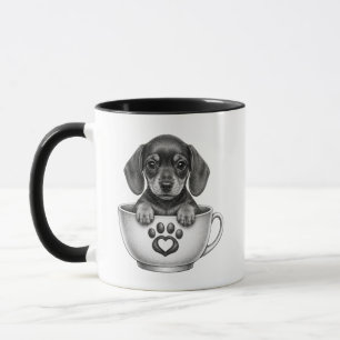 ティカップダックスフンドの子犬 マグカップ