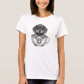 ティカップダックスフンドの子犬 Tシャツ (正面)
