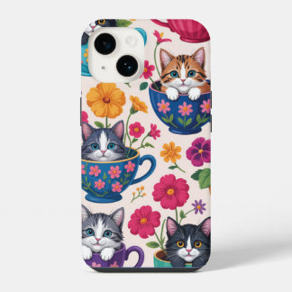 ティカップ・キティと花々 iPhone 14ケース