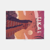 ティカルナショナルパークグアテマラヴィンテージ フリースブランケット (正面(横))