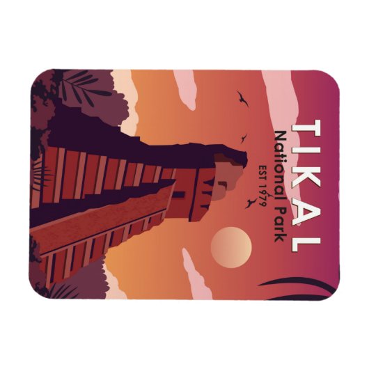 ティカルナショナルパークグアテマラヴィンテージ マグネット (横)