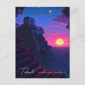 ティカル国立公園グアテマラ旅行で夜 ポストカード (正面)