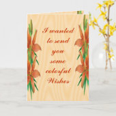 ティガーリリー・ビデカスタマイズー・アニー大事な行事 カード (黄色い花)