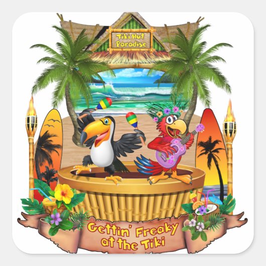 ティキに腹を立てる スクエアシール (正面)