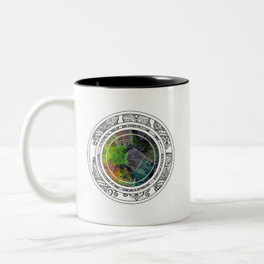ティキカラフルサークルパターン ツートーンマグカップ (左)