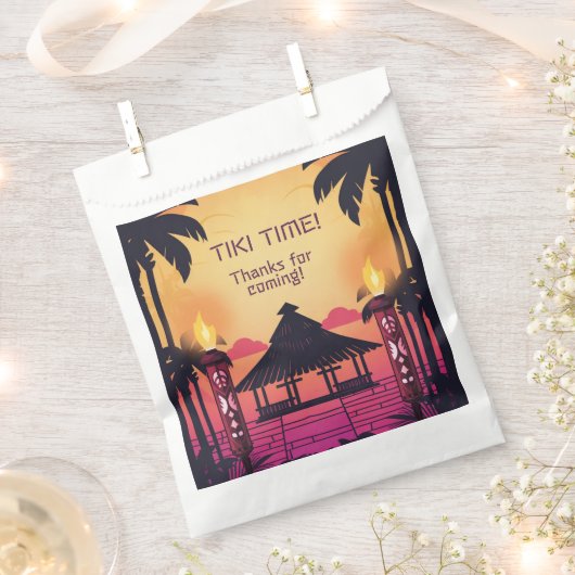 ティキカラフルハワイアン誕生会 フェイバーバッグ (クリップ留めされた状態)