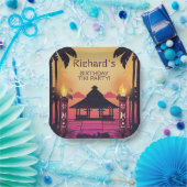 ティキカラフルハワイアン誕生会 ペーパープレート (パーティー)