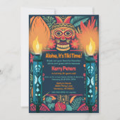 ティキカラフルルアウ(ハワイ式宴会)スカルバックヤードバースデーパーティー 招待状 (正面)