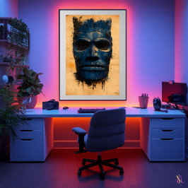 ティキガーディアンマスク – ポリネシアのスピリチュアル記号 ポスター