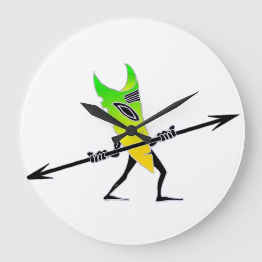 ティキサーファーグリーン ラージ壁時計 (正面)