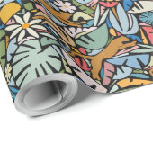 ティキジャングルミッドセンチュリーモダンイラストレーション ラッピングペーパー (ロールコーナー)