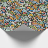 ティキジャングルミッドセンチュリーモダンイラストレーション ラッピングペーパー (角)